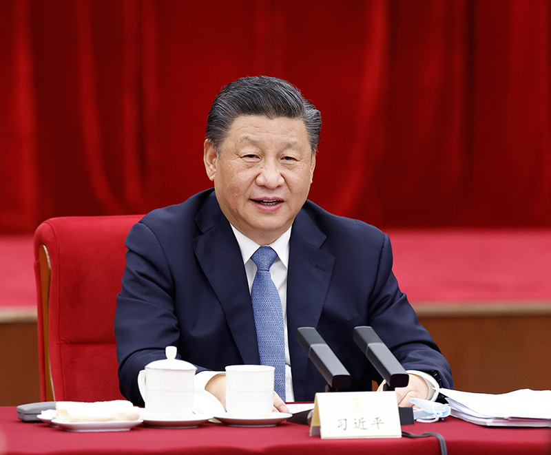 3月6日,中共中央總書記、國家主席、中央軍委主席習近平看望參加全國政協十三屆五次會議的農業界、社會福利和社會保障界委員,并參加聯組會,聽取意見和建議。中共中央政治局常委、全國政協主席汪洋參加看望和讨論。新華社記者 鞠鵬 攝